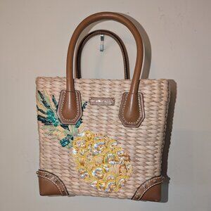 Michael Kors Raffia messenger bag w/ pineapple